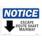 Signmission OSHA Sign, 7" H, Rigid Plastic, Escape Route Shaft Manway (Down Arrow) Sign With Symbol, Landscape OS-NS-P-710-L-12142 - alternate 1